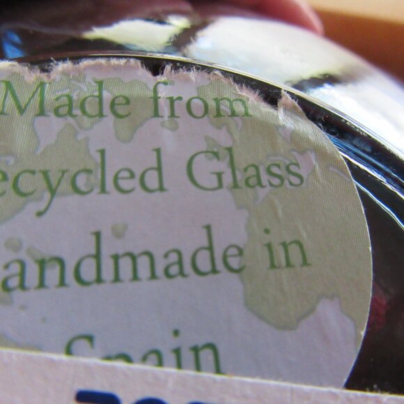 Vintage deep blue glass vase made in Spain 8" x 6" - Picture 9 of 9